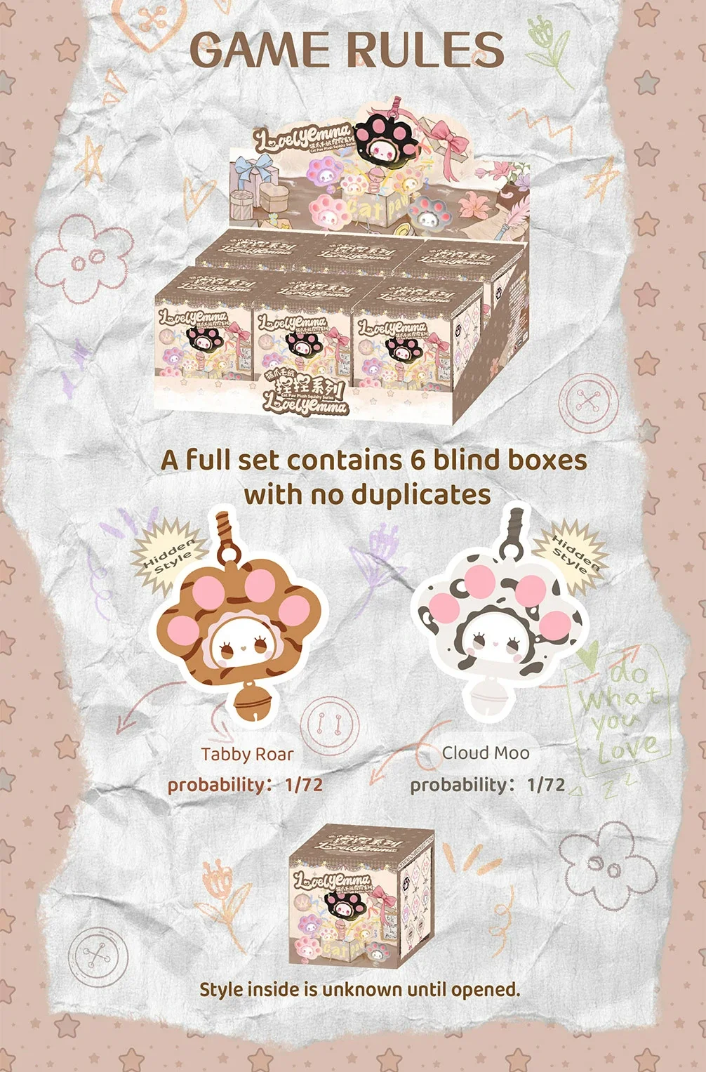EMMA Cat Paw Squishy Series blind box 58 format,webp